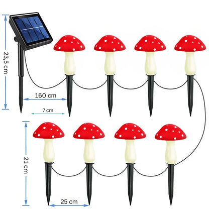 Leuchtstil - Piluma Solar LED Pilze für Garten & Terrasse (8 Stück)